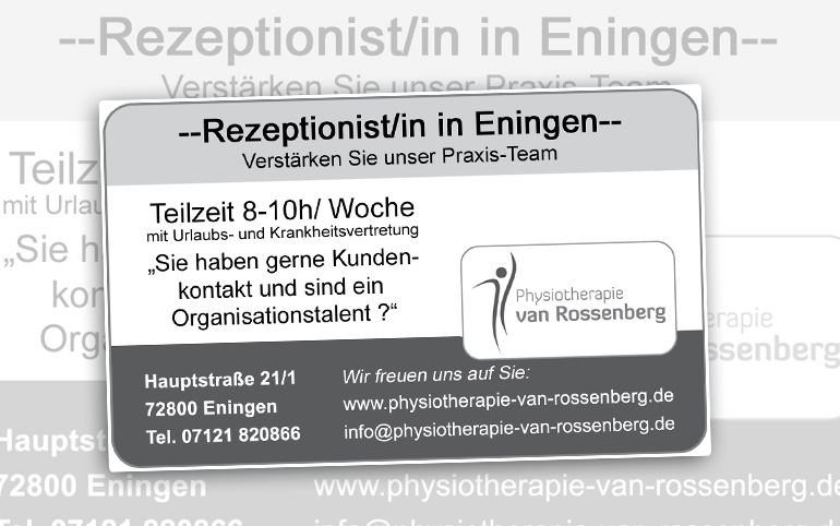 Rezeptionist m/w gesucht